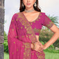 Designer Georgette Pink Embroidered Saree