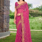 Designer Georgette Pink Embroidered Saree