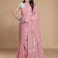 Trendy Saree Georgette Pink Sequins Saree