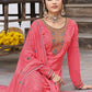 Palazzo Salwar Suit Georgette Pink Embroidered Salwar Kameez