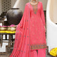 Palazzo Salwar Suit Georgette Pink Embroidered Salwar Kameez