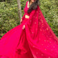 Lehenga Choli Georgette Magenta Plain Lehenga Choli