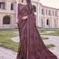 Classic Georgette Wine Print Saree