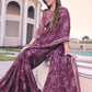 Contemporary Georgette Wine Print Saree