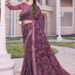 Contemporary Georgette Wine Print Saree