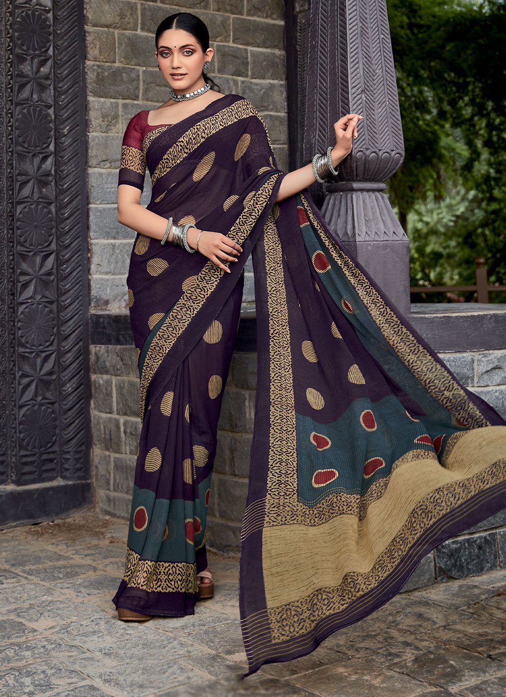 Classic Georgette Multi Colour Print Saree