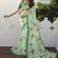 Contemporary Georgette Green Print Saree