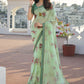 Contemporary Georgette Green Print Saree