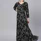 Gown Georgette Black Print Gown