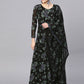 Gown Georgette Black Print Gown