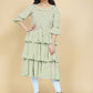 Party Wear Kurti Georgette Green Print Kurtis