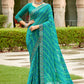 Contemporary Georgette Turquoise Print Saree