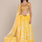 A Line Lehenga Georgette Yellow Print Lehenga Choli