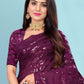 Contemporary Georgette Purple Sequins Saree
