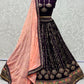 Lehenga Choli Georgette Purple Chikankari Work Lehenga Choli