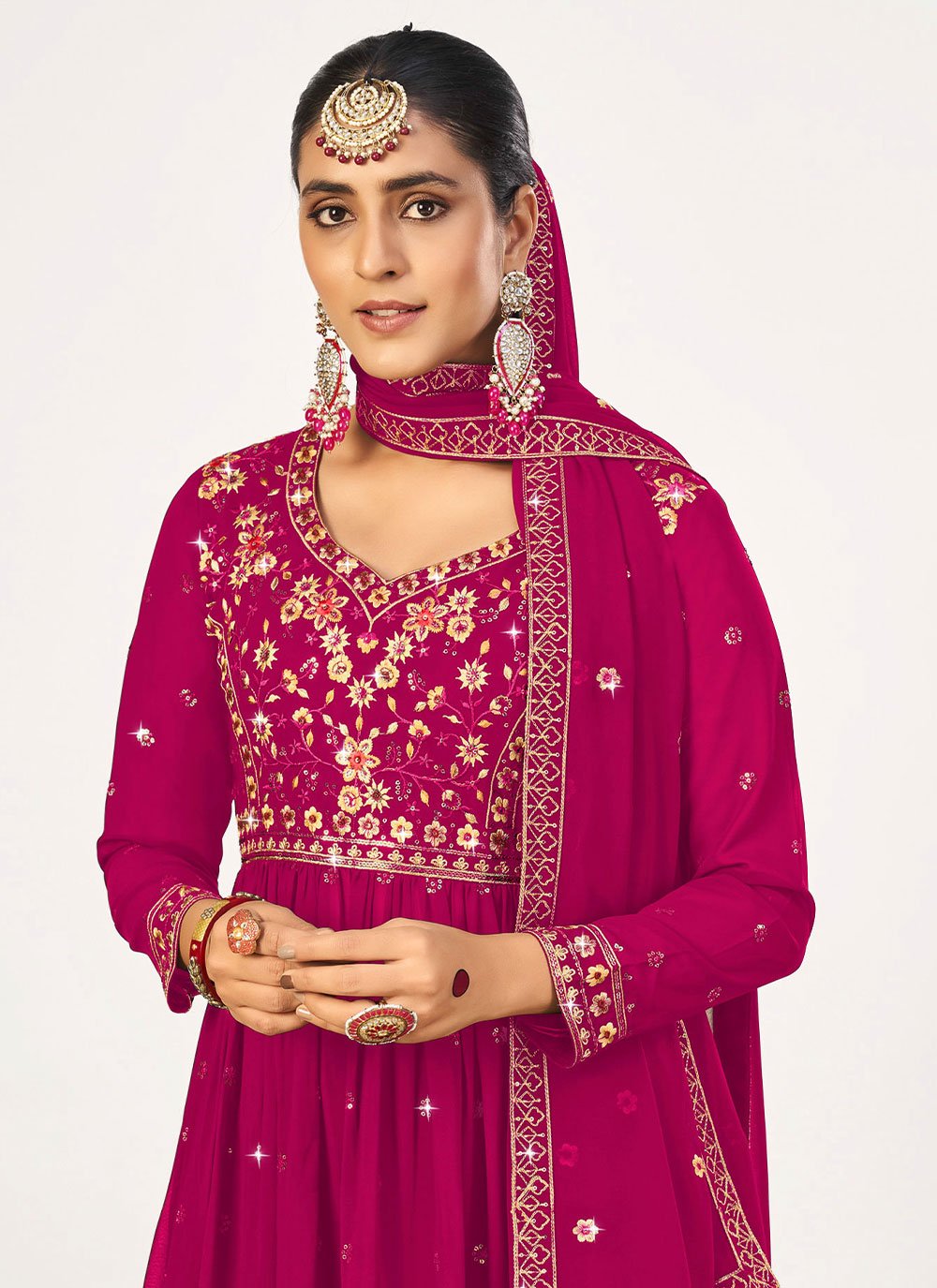 Salwar Suit Georgette Rani Embroidered Salwar Kameez