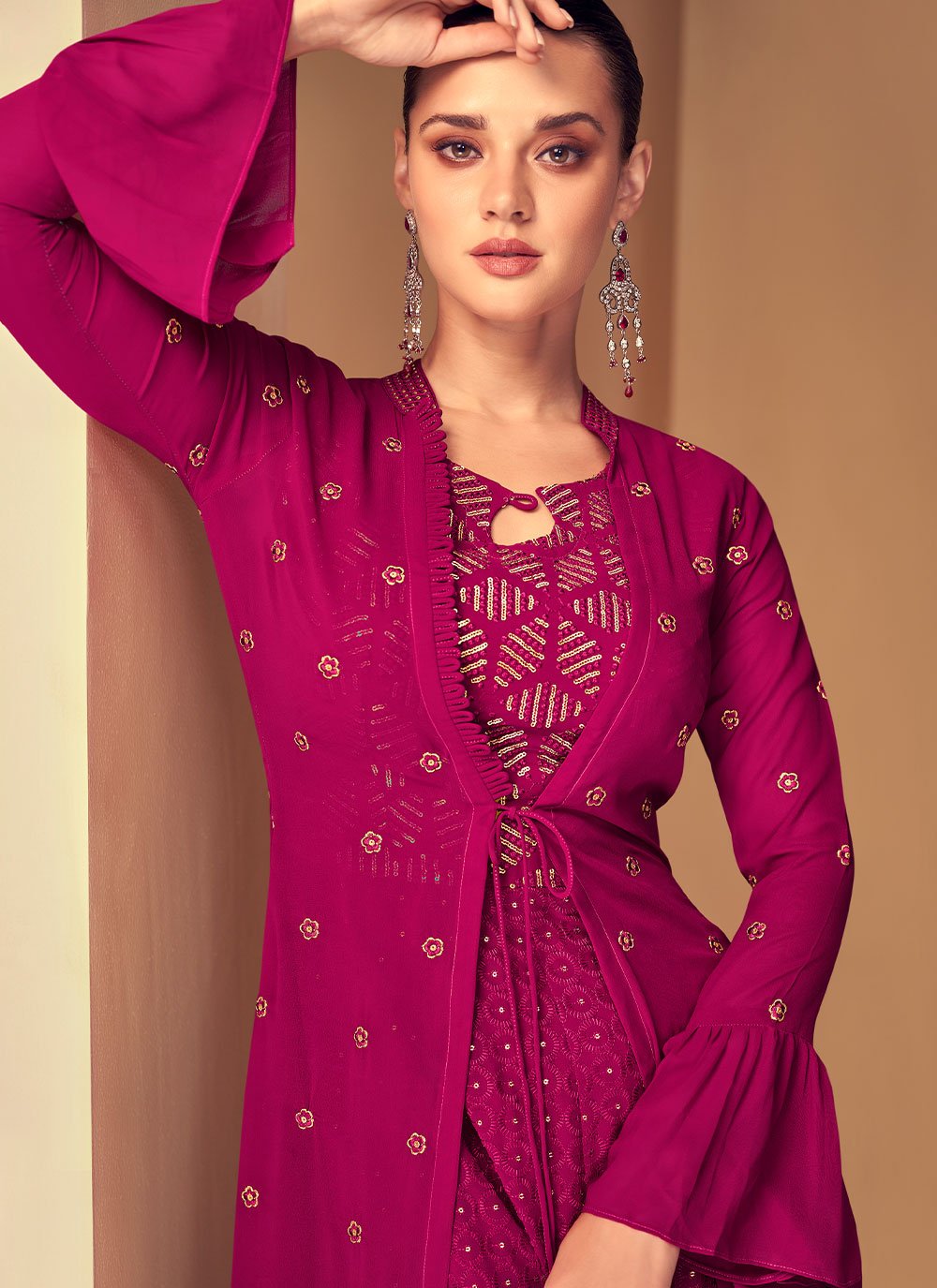 Salwar Suit Georgette Rani Embroidered Salwar Kameez