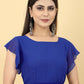 Gown Georgette Blue Plain Gown