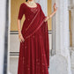 Salwar Suit Georgette Maroon Embroidered Salwar Kameez