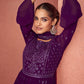 Salwar Suit Georgette Purple Embroidered Salwar Kameez