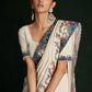 Contemporary Georgette Off White Lucknowi Work Saree