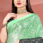 Contemporary Georgette Black Green Sequins Saree