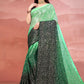 Contemporary Georgette Black Green Sequins Saree