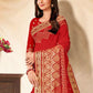 Trendy Saree Georgette Red Embroidered Saree