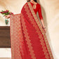 Trendy Saree Georgette Red Embroidered Saree