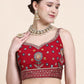 Lehenga Choli Georgette Red Multi Lehenga Choli