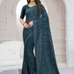 Contemporary Georgette Morpeach Embroidered Saree