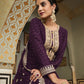 Palazzo Salwar Suit Georgette Purple Diamond Salwar Kameez