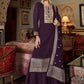 Palazzo Salwar Suit Georgette Purple Diamond Salwar Kameez