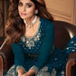 Salwar Suit Georgette Teal Embroidered Salwar Kameez