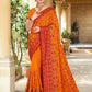 Trendy Saree Georgette Orange Embroidered Saree