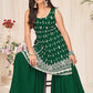 Salwar Suit Georgette Green Embroidered Salwar Kameez