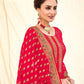 Salwar Suit Georgette Red Embroidered Salwar Kameez