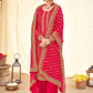 Salwar Suit Georgette Red Embroidered Salwar Kameez