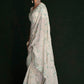 Classic Georgette Off White Lucknowi Work Saree