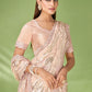 Classic Georgette Jacquard Beige Foil Print Saree