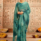 Classic Georgette Turquoise Stone Saree