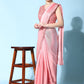 Contemporary Georgette Satin Pink Patch Border Saree