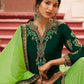 A Line Lehenga Georgette Satin Green Diamond Lehenga Choli