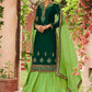 A Line Lehenga Georgette Satin Green Diamond Lehenga Choli