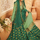 Lehenga Choli Georgette Satin Green Embroidered Lehenga Choli