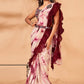 Designer Georgette Satin Maroon Print Saree