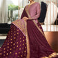 Lehenga Choli Georgette Satin Mauve Embroidered Lehenga Choli