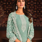 Designer Straight Salwar Suit Georgette Sea Green Embroidered Salwar Kameez