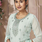 Salwar Suit Georgette Sea Green Embroidered Salwar Kameez