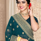 Classic Georgette Sea Green Embroidered Saree
